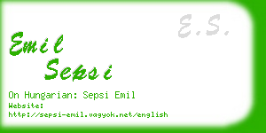 emil sepsi business card